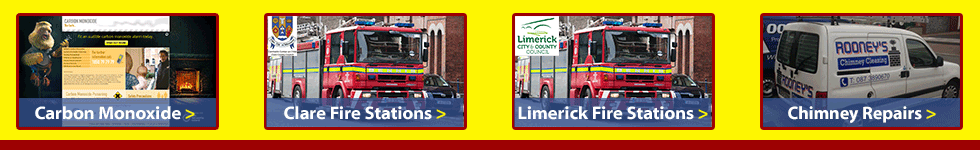 Links to local fire and chimney related information in Clare, Ennis and Limerick City. For a professional Chimney Cleaner in Clare, Ennis and Limerick City.